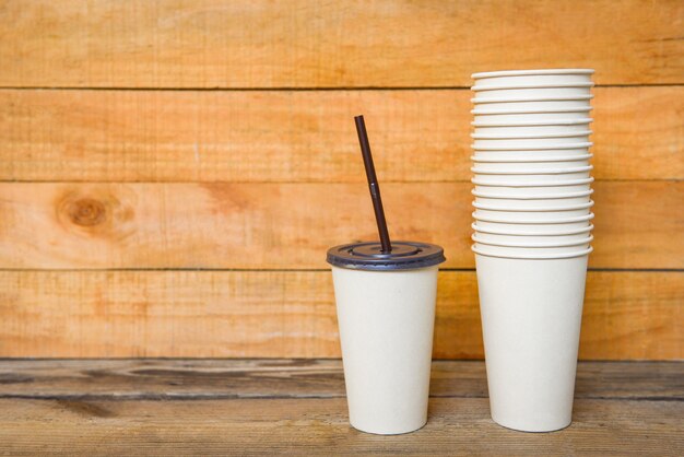 Eco coffee cup in take away, disposable eco friendly food packaging