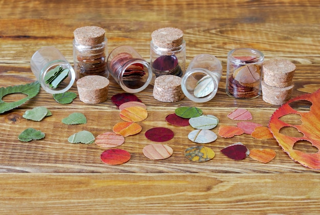 Eco confetti from dried leaves