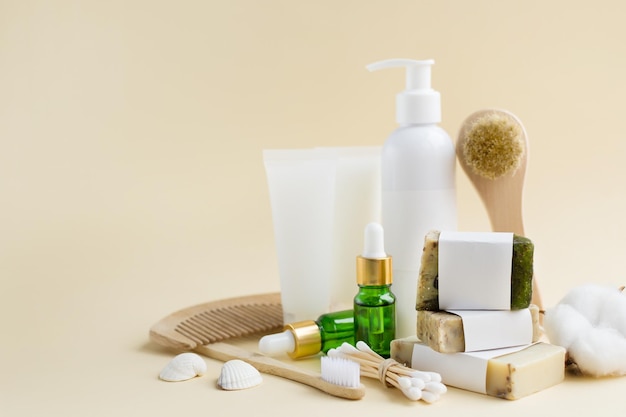 Eco cosmetische producten voor huidverzorging van gezicht en lichaam