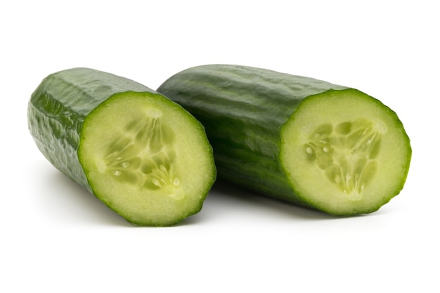 Eco cucumber on white background