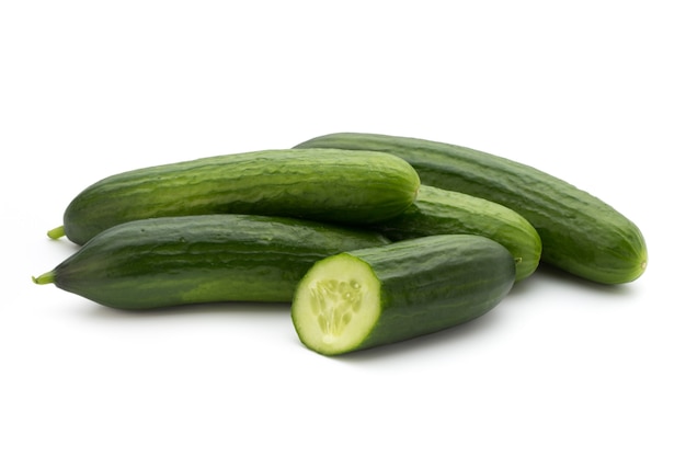 Eco cucumber on white surface