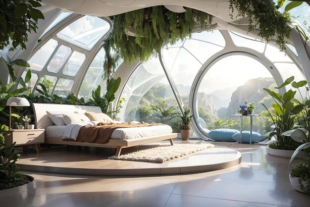 Eco Eden A Futuristic Bedroom in a Self Sustaining Biodome