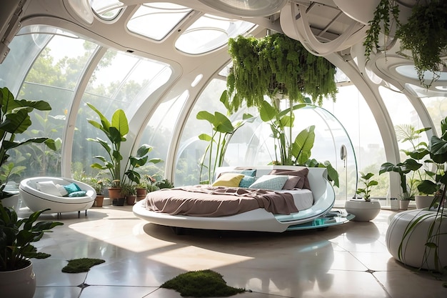 Eco Eden A Futuristic Bedroom in a Self Sustaining Biodome