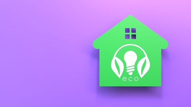 Eco energy icon Ecology concept 3d render illustration