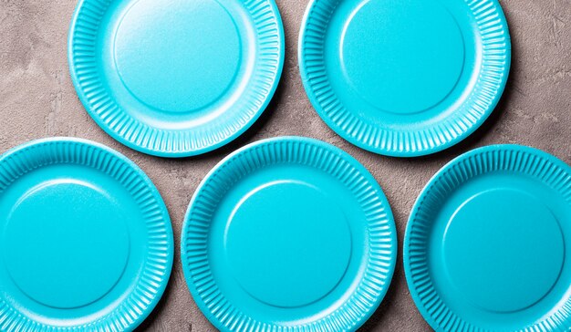 Photo eco friendly blue paper plate