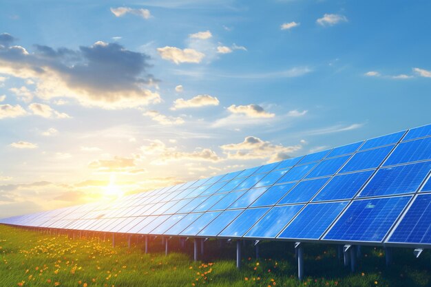 Экологически чистая энергия Солнечные панели устойчивая и экологически чистая концепция ресурсов