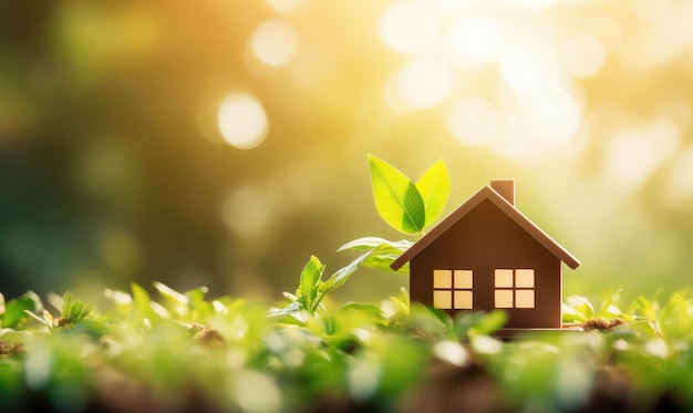환경 친화적 인 현대 집 녹색 에너지 및 재생 가능한 전력 개념 생성 Ai