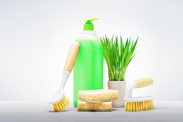 Eco friendly natural cleaning products and green plant