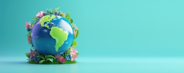 Eco Friendly Planet Earth Banner Save the World Earth day Environment Day Generative AI