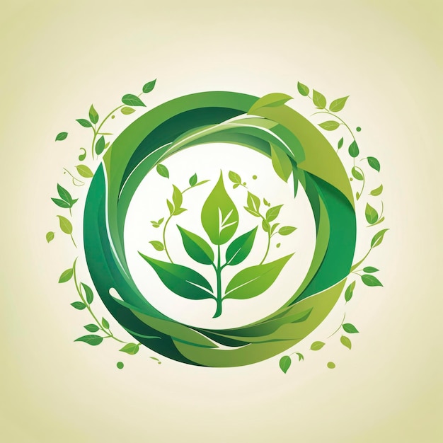 Photo eco friendly product theme flat design vector logo illustration