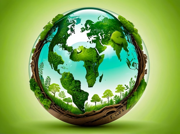 eco friendly world environment and earth day concept glass globe save the planet