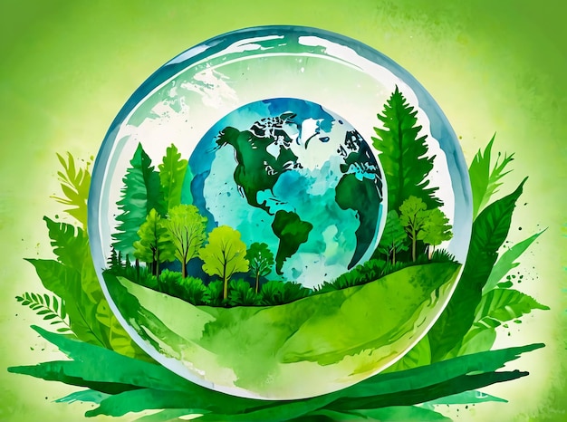 eco friendly world environment and earth day concept glass globe save the planet