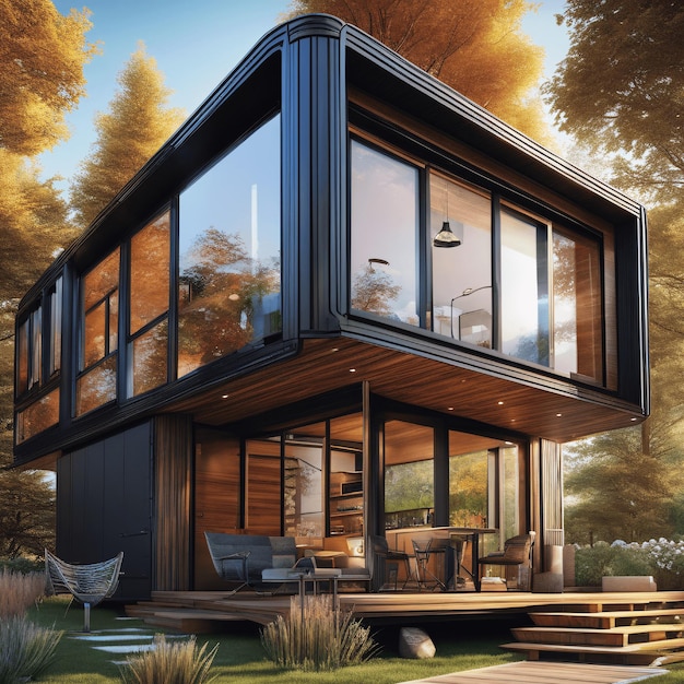 Premium AI Image | eco futuristic tiny house design