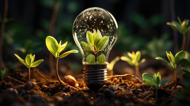 Foto eco groen bulb hd 8k wallpaper achtergrond stock fotografie afbeelding