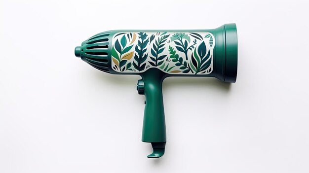 Photo eco hair dryer on white background