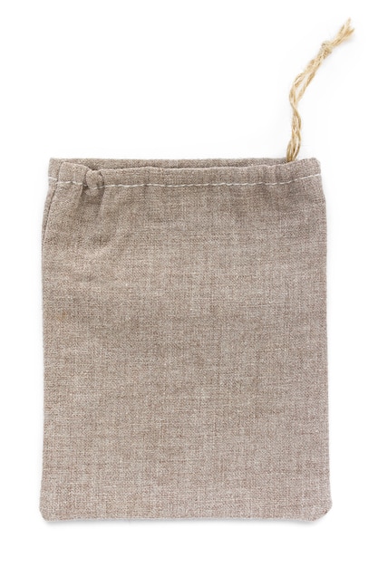 Eco natural cotton small sack bags, made of linen, mockup