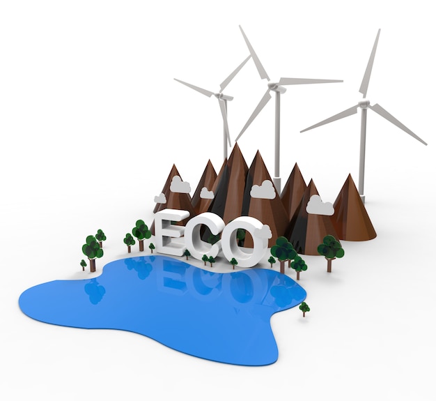 ECO Nature landscape, Renewable energy. Illustration