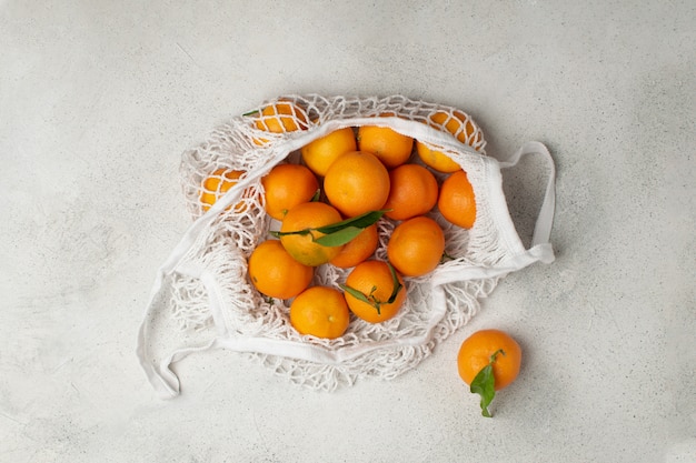 Eco, clementine mature biologiche in sacchetto a rete di cotone