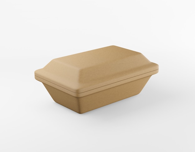 Photo eco packaging rectangular box kraft paper mockup on white background 3d rendering