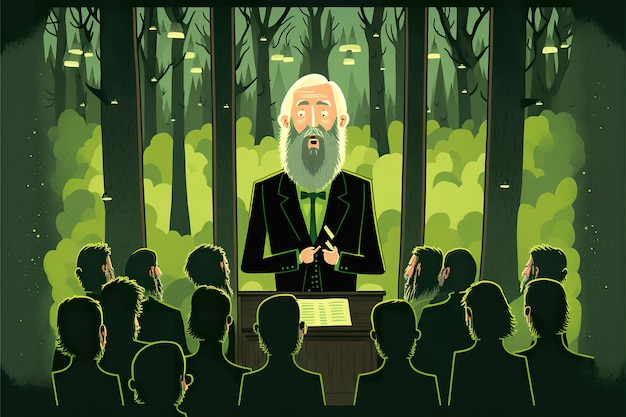 Eco Preacher flat illustration