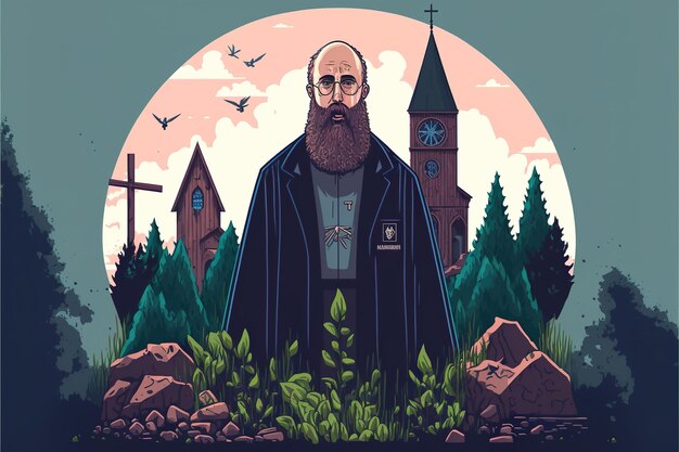 Eco Preacher flat illustration