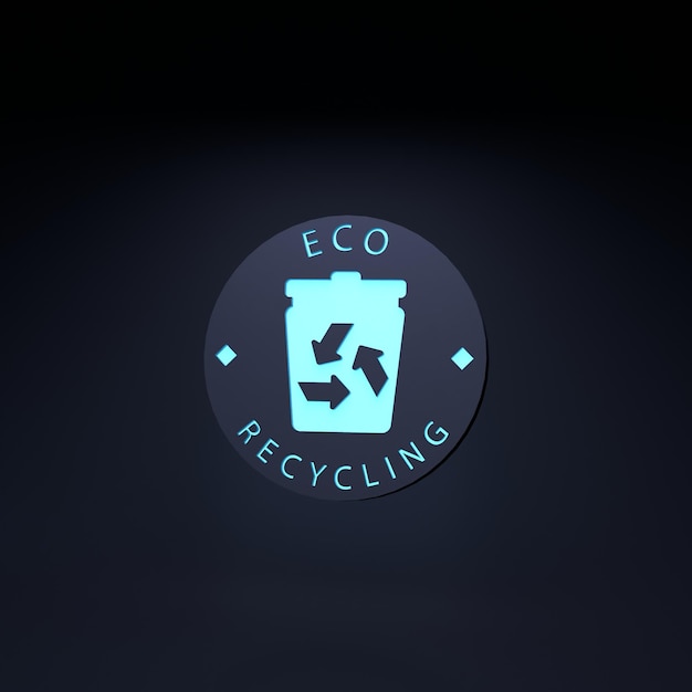 Eco recycling neon pictogram Ecologie concept 3d render illustratie