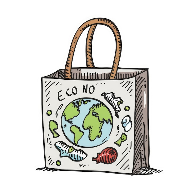 Foto eco-shoppingzakken zonder afval of plastic witte baground