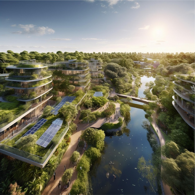 eco stedelijke futuristische stad