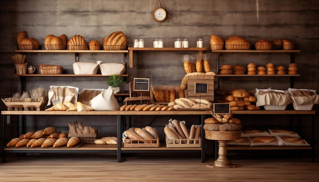 Eco-vriendelijke close-up van versgebakken bakkerij in hypermarkt