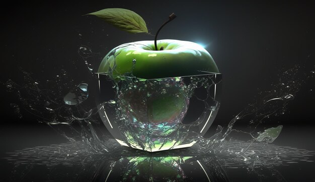 Eco world in a glass apple