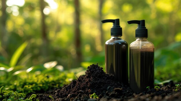 EcoFriendly Cosmetics on Lush Forest Soil