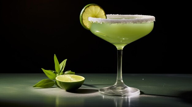 Ecofriendly Craftsmanship Stunning Lime Margarita In Softbox Lighting