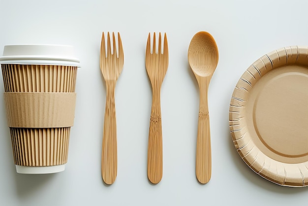 Photo ecofriendly disposables and cutlery