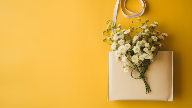 Экологическая элегантность Устойчивая натюрморт с цветочной сумкой