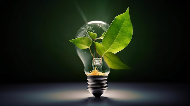 EcoFriendly Lightbulb Made from Fresh Leaves