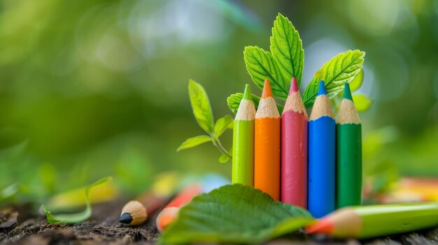 Foto marcatori ecologici per l'apprendimento sostenibile