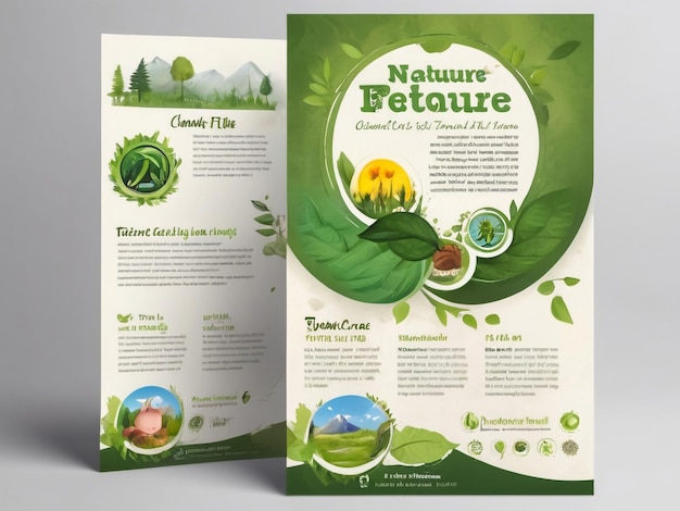 Ecofriendly nature flyer with 6 blanks