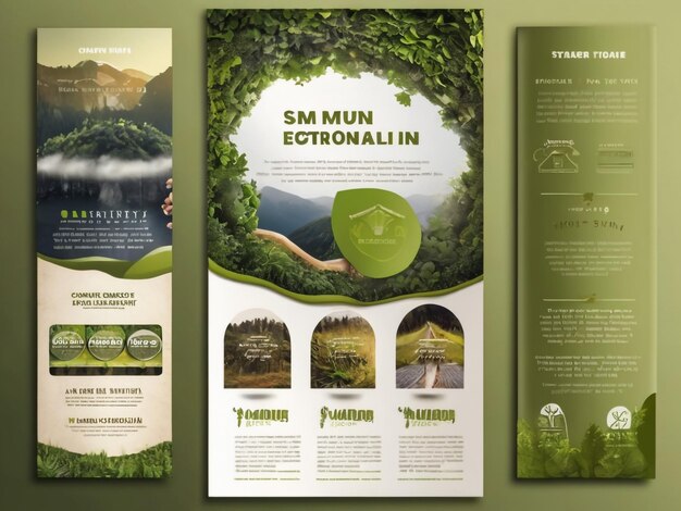 Photo ecofriendly nature flyer with 6 blanks