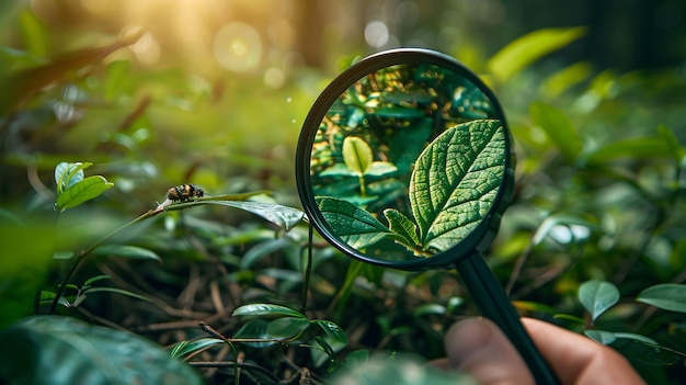 写真 ecofriendly solutions revealed magnifying glass on zero waste practices