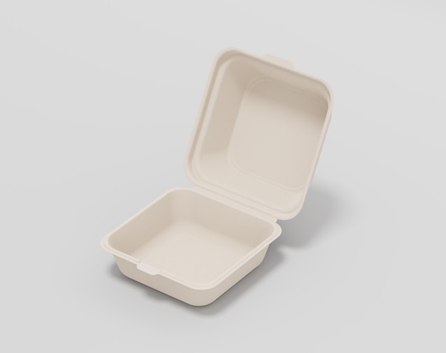 Pacchetto alimentare quadrato ecologico 3d rendering illustrazione 3d