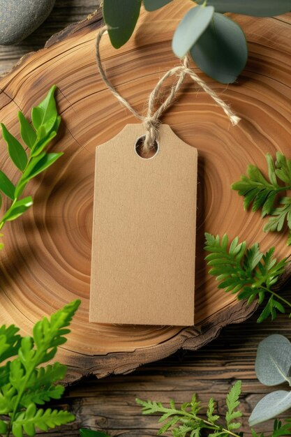 EcoFriendly Tag on Wooden Texture