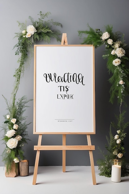 EcoFriendly Wedding Expo Green Planning Tips Signage Mockup with blank white empty space for placing your design