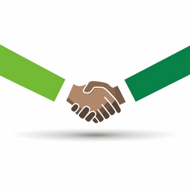 Ecological Encounters Green Business Hands Shake in Harmony on a White PNG Canvas