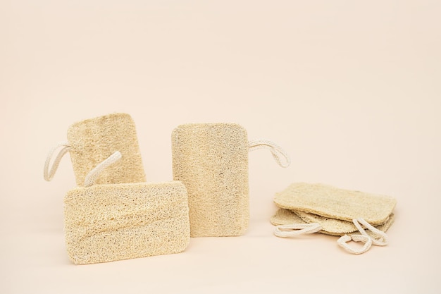 Spugne ecologiche di luffa tampone biodegradabile prodotto per la casa a zero rifiuti