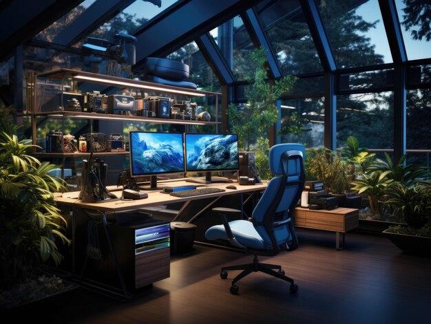 Premium AI Image | Ecological modernized office