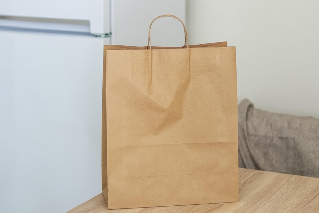 Ecological pocket kraft bag for shopping