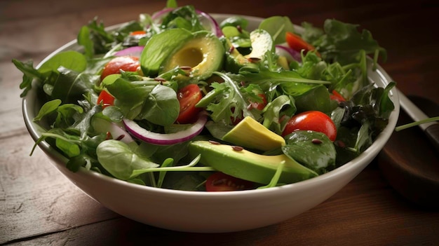 Ecologically healthy foodSalad on a platter Generated by AI