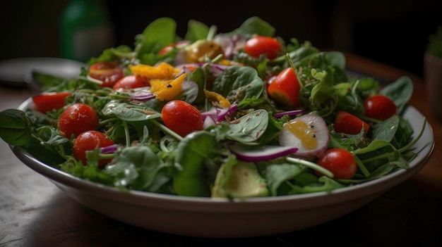 Ecologically healthy foodSalad on a platter