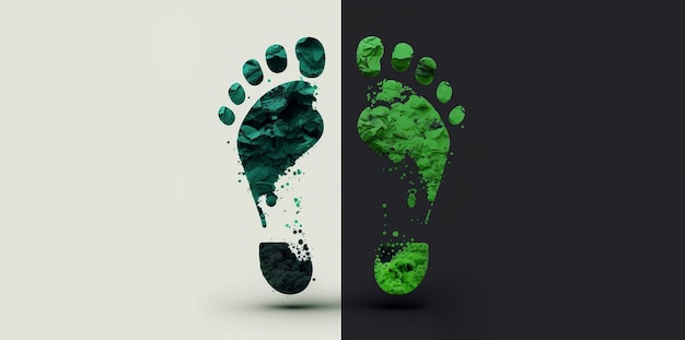 Foto ecologisch concept van de ecologische voetafdruk gegenereerde ai