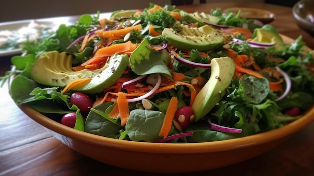 Ecologisch gezond voedsel Salade op een schotel